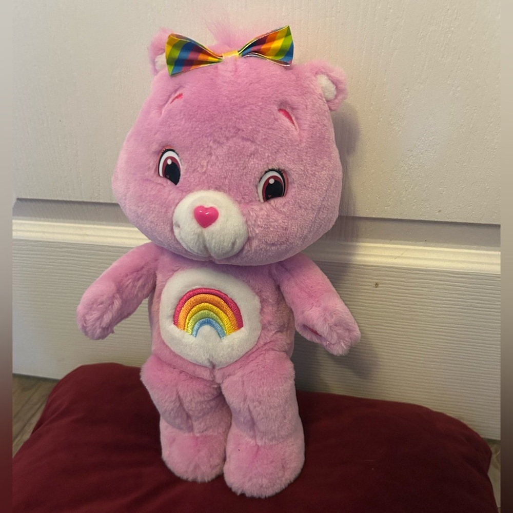 Care Bears Cheer Bear Pink Plush with Rainbow Belly